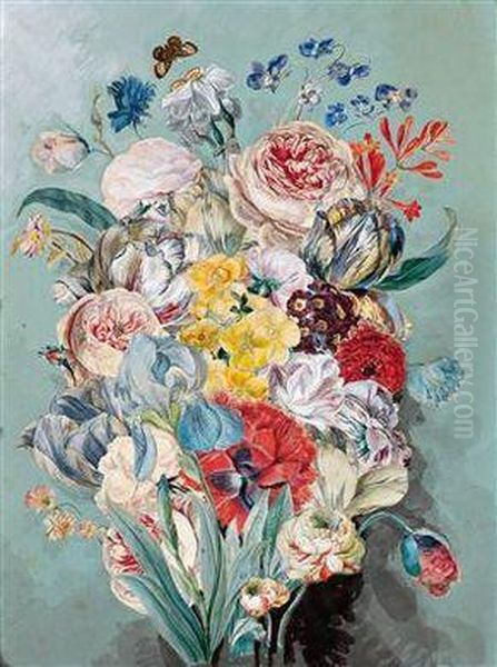 Blumenstuck Oil Painting by Frans Xaver Pieler