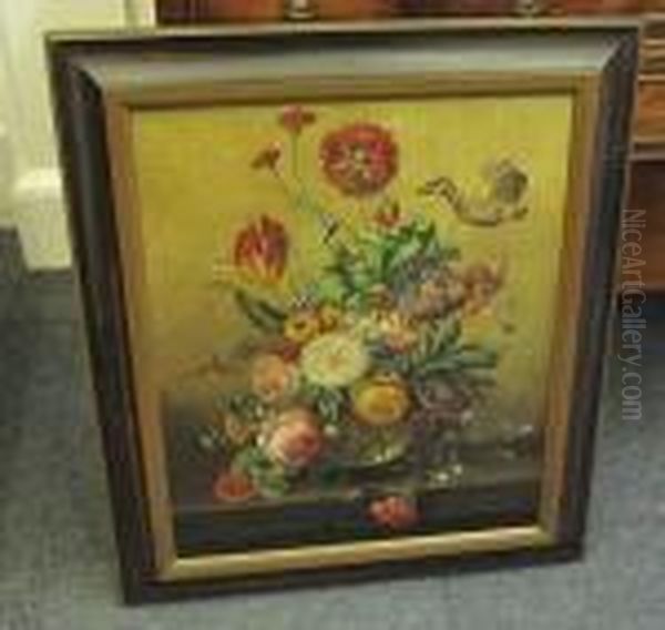 Still Life Of Flowers Oil Painting by Frans Xaver Pieler