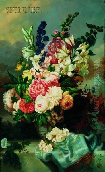 Floral Still Life by Frans Xaver Pieler