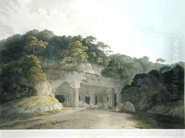 The Entrance to the Elephanta Cave Oil Painting by Thomas & William Daniell