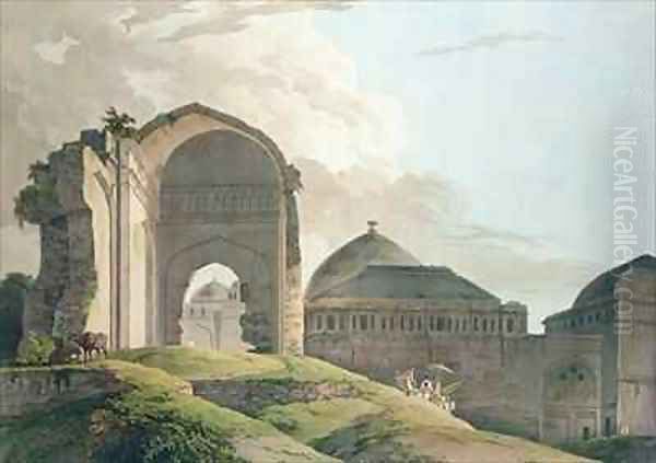 The Ruins of the Palace at Madurai Oil Painting by Thomas & William Daniell