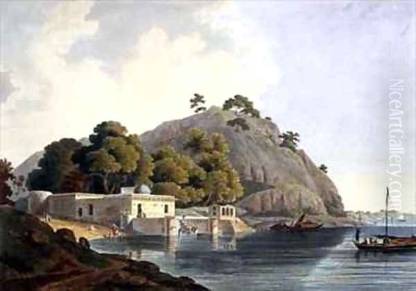 Near the Fort of Currah on the River Ganges Oil Painting by Thomas & William Daniell