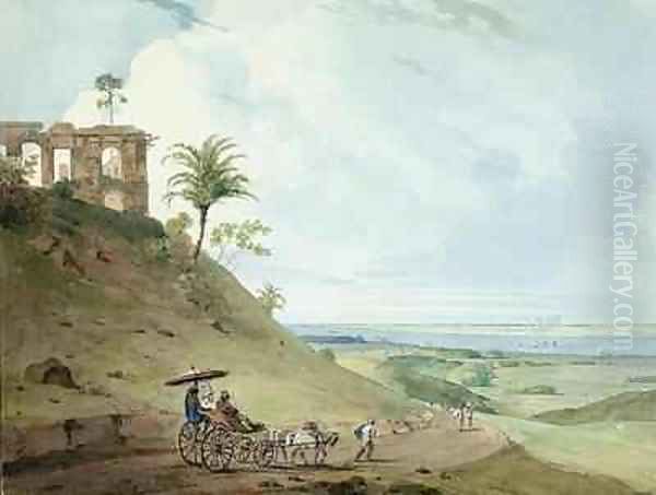 Ruins on Pir Pihar near Monghy Bihar Oil Painting by Thomas & William Daniell