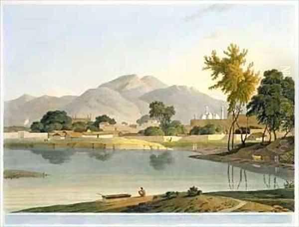 View at Nijeibabad near the Coaduwar Gaut Rohilcund Oil Painting by Thomas & William Daniell