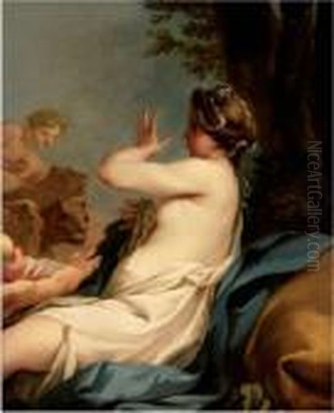 Ariane Decouverte Par Bacchus Toile, Probablement Un Fragment Oil Painting by Jean-Baptiste-Marie Pierre