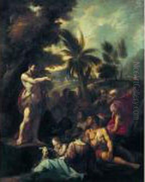 Le Preche De Saint Jean-baptiste Oil Painting by Jean-Baptiste-Marie Pierre