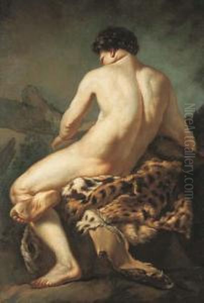 Le Repos De Bacchus Oil Painting by Jean-Baptiste-Marie Pierre