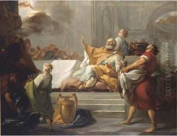 The Feast Of Belshazzar Oil Painting by Jean-Baptiste-Marie Pierre