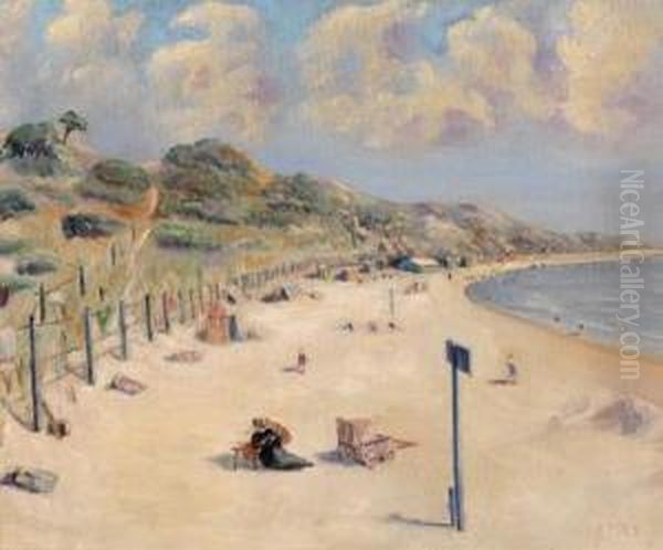 Strand In Nordfrankreich Oil Painting by Fernand Piet