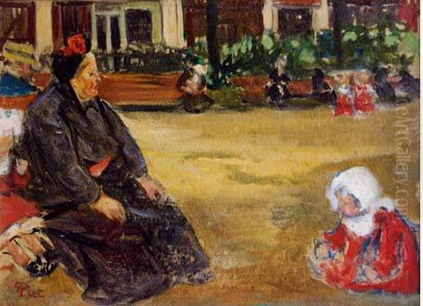 Au Jardin Public Oil Painting by Fernand Piet