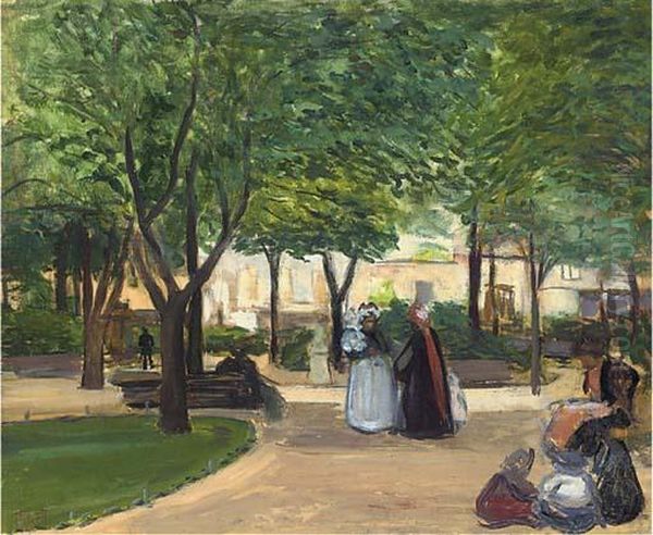 Parc Monceau, Paris Oil Painting by Fernand Piet