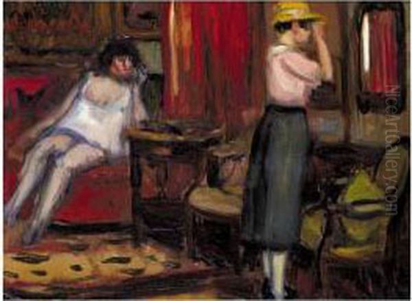 Les Deux Amies Oil Painting by Fernand Piet