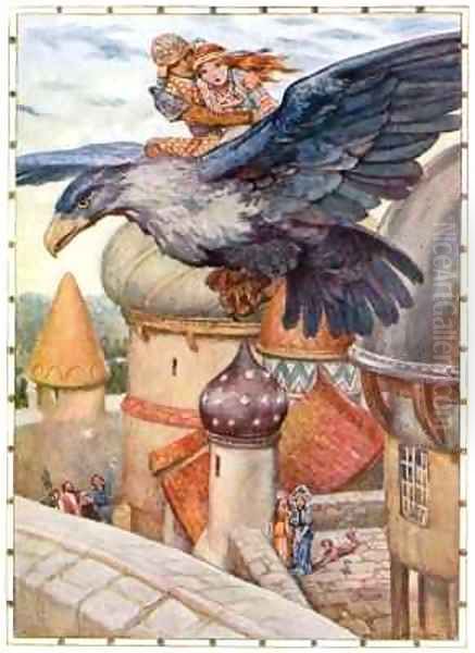 The Old Man was transformed into a blue winged eagle Oil Painting by Arthur A. Dixon