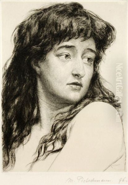 Portrait Einerjungen Frau Mit Offenem Haar by Max Pietschmann