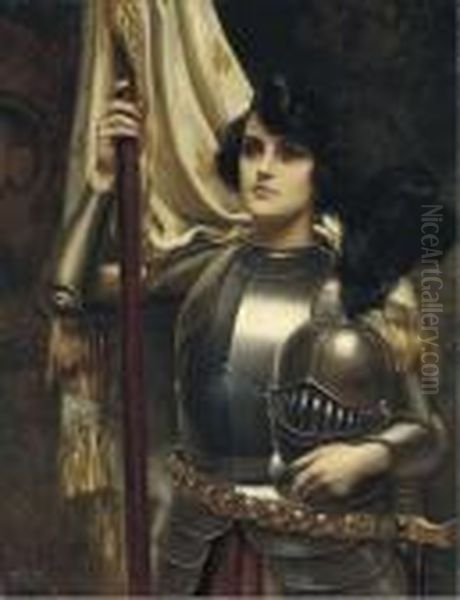 Joan Of Arc Oil Painting by Harold Piffard