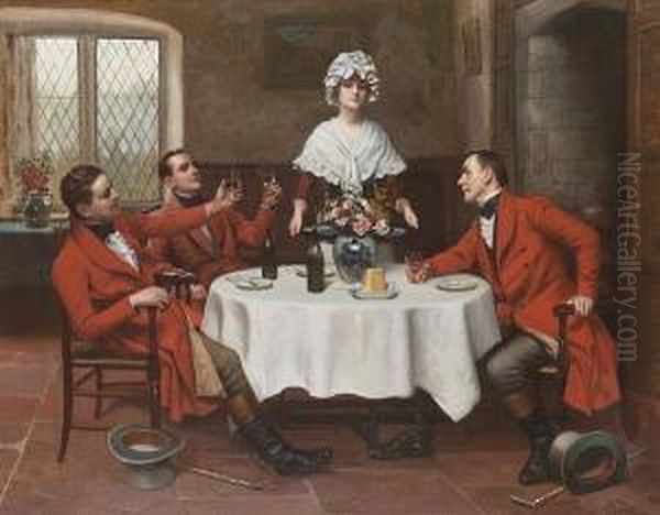 The Huntsmen's Toast Oil Painting by Harold Piffard