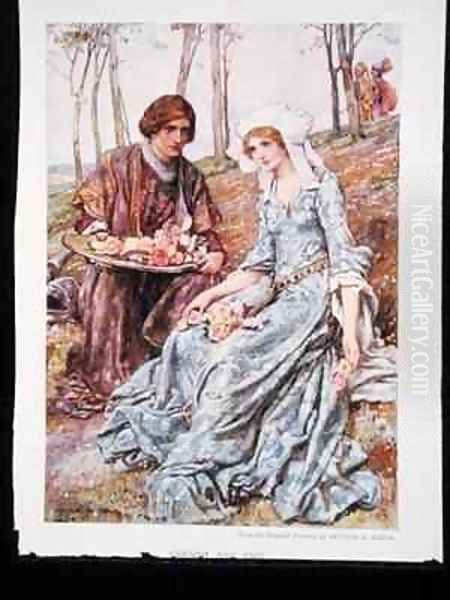 Geraint and Enid Oil Painting by Arthur A. Dixon