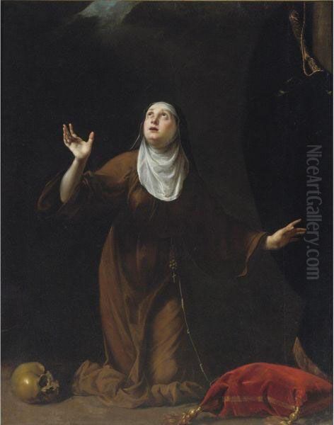 A Nun Saint Oil Painting by Simone Pignone