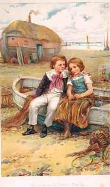 David and Little Emily Oil Painting by Arthur A. Dixon