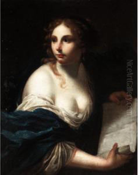 A Sibyl Oil Painting by Simone Pignone