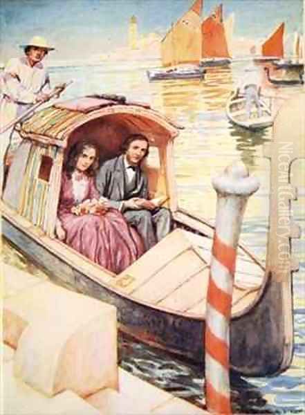 The Brownings in Venice Oil Painting by Arthur A. Dixon