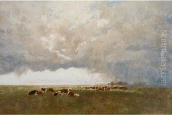 The Clouds Drop Fatness, A Western Pastoral, New South Wales Oil Painting by William Charles Piguenit