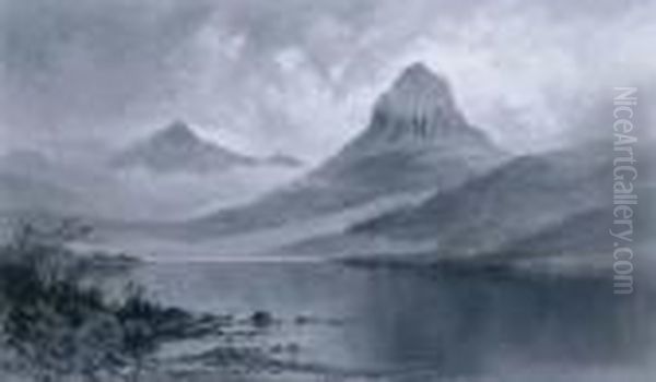 Lake Petrarch, Mount Byron Vale Of Cuvier, Tasmania Oil Painting by William Charles Piguenit