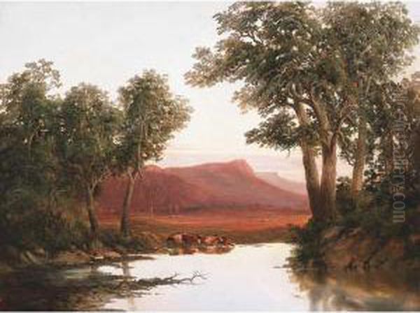 Cumming's Peak, Western Bluff, Tasmania Oil Painting by William Charles Piguenit