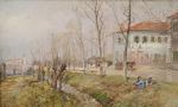 Mestre Near Venice Oil Painting by William Henry Pike