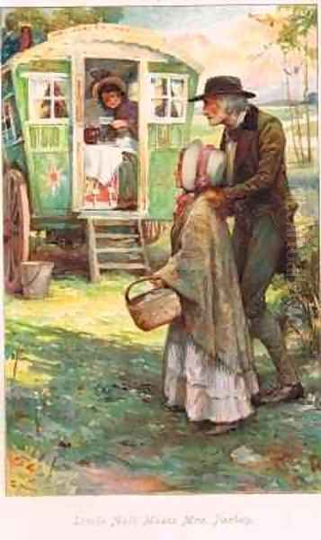 Little Nell meets Mrs Jarley Oil Painting by Arthur A. Dixon