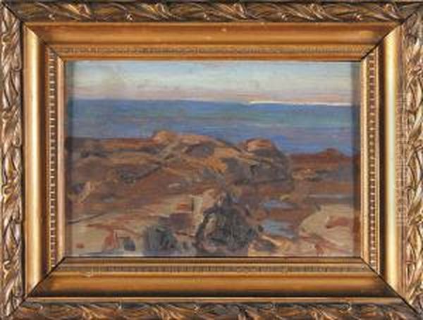 Wybrzeze Skaliste W Bretanii, Ok. 1914 R. Oil Painting by Gustaw Pillati