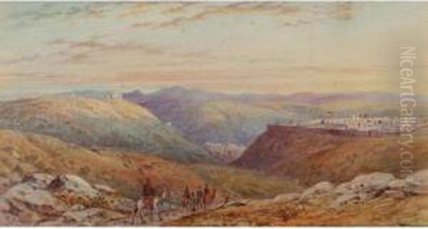 Jerusalem From The Hill Of Scopus Oil Painting by Henry Pilleau