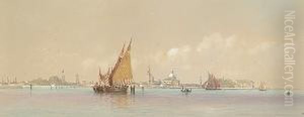 A View Of Venice From The Lagoon Oil Painting by Henry Pilleau