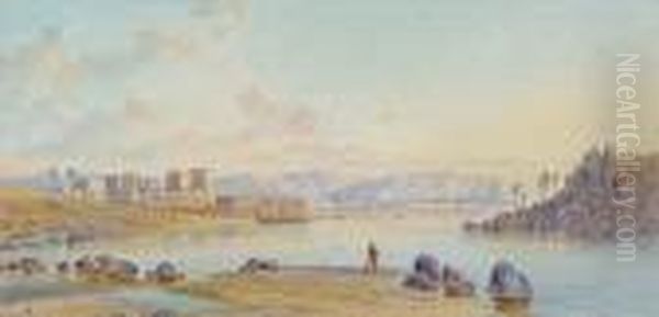 View Over The Nile Oil Painting by Henry Pilleau