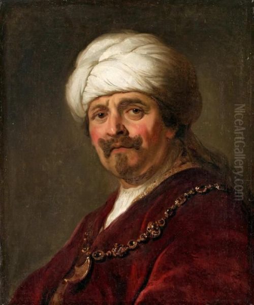 Portrait Af Turk Oil Painting by Carl Gustav Pilo