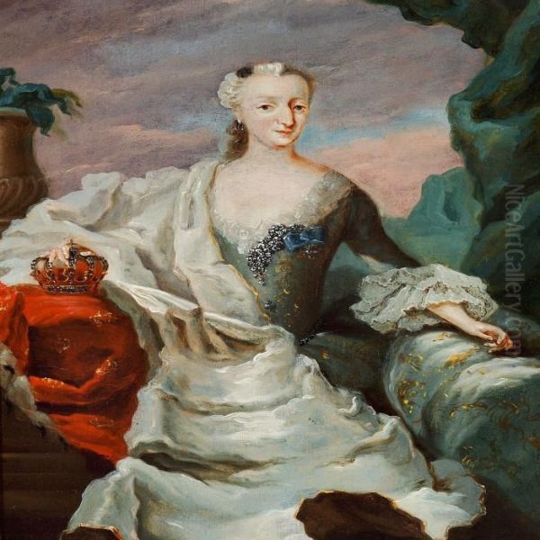 Queen Juliane Marie Oil Painting by Carl Gustav Pilo