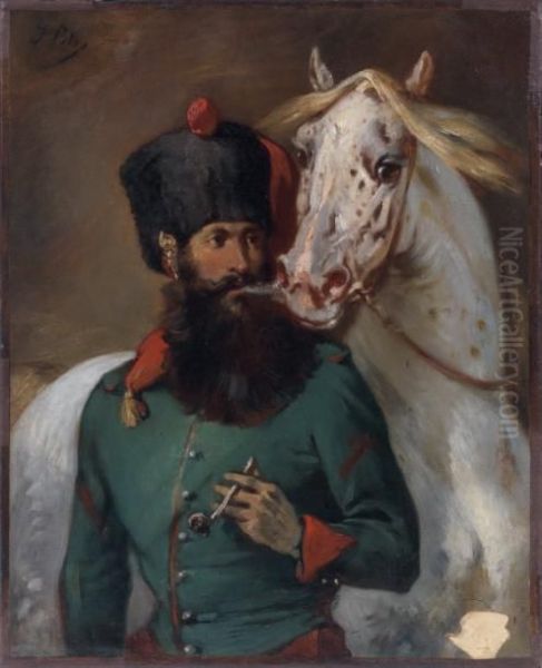 Militaire Et Son Cheval Oil Painting by Isidore Alexandre Augustin Pils