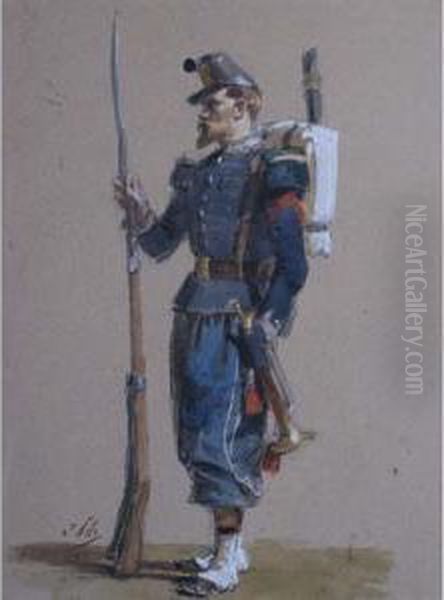 French Soldier Oil Painting by Isidore Alexandre Augustin Pils