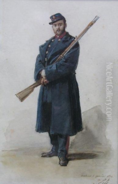 Soldat Oil Painting by Isidore Alexandre Augustin Pils