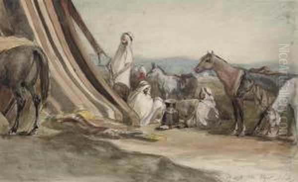 An Arab Encampment In Algeria Oil Painting by Isidore Alexandre Augustin Pils