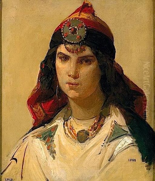 Portrait De Femme Kabyle Oil Painting by Isidore Alexandre Augustin Pils