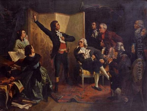 Rouget De L'isle Chantant Pour 
La Premiere Fois La Marseillaise Chez Dietrich Maire De Strasbourg Oil Painting by Isidore Alexandre Augustin Pils