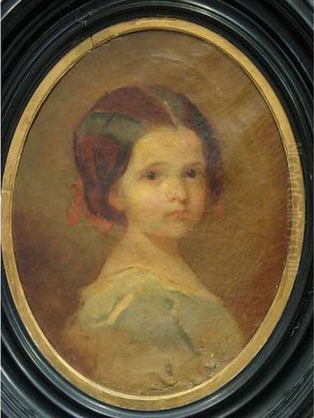 Portrait D Enfant Oil Painting by Isidore Alexandre Augustin Pils