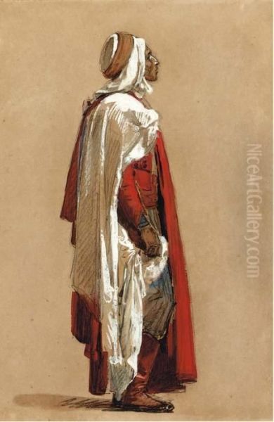 A Study Of A Man In Oriental Costume Oil Painting by Isidore Alexandre Augustin Pils