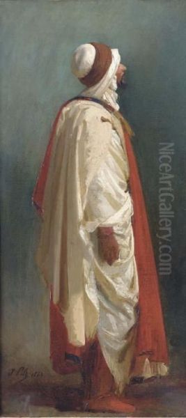 Study Of An Arab Standing Oil Painting by Isidore Alexandre Augustin Pils