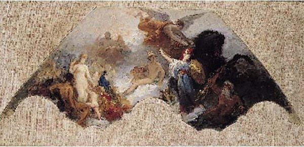 L'olympe, Projet De Fresque Oil Painting by Isidore Alexandre Augustin Pils