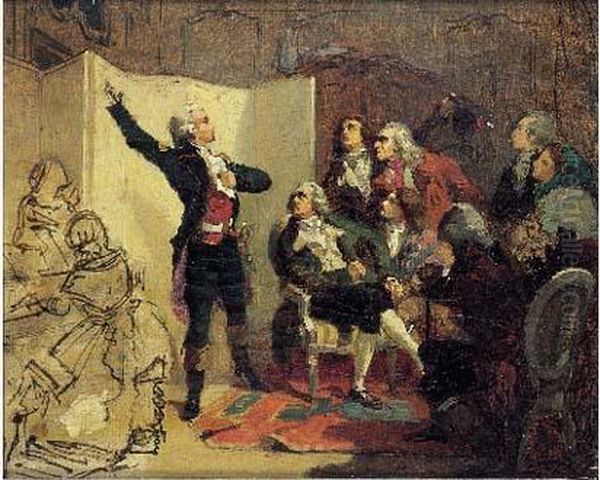 Rouget De L'isle Chantant Pour 
La Premiere Fois La Marseillaise Chez Dietrich, Maire De Strasbourg Oil Painting by Isidore Alexandre Augustin Pils