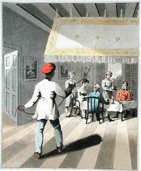 A Gentlemans Kedmutgars or Table Servants bringing in Dinner Oil Painting by Charles D'Oyly