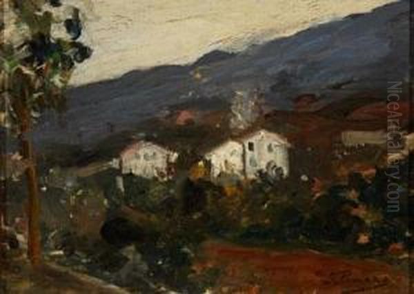 Paisaje Con Casas Oil Painting by Ignacio Pinazo Camarlench