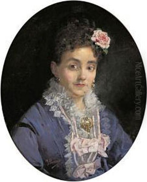 Retrato Femenino Oil Painting by Ignacio Pinazo Camarlench